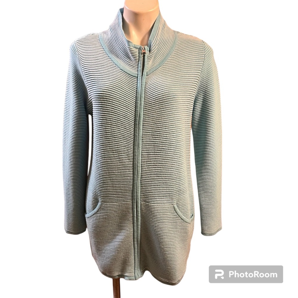 Soft Surroundings Corcovado Cardigan Sweater Full Zip Jacket Striped